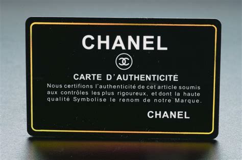 carte d'authenticité chanel